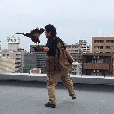 ビルの屋上での施工